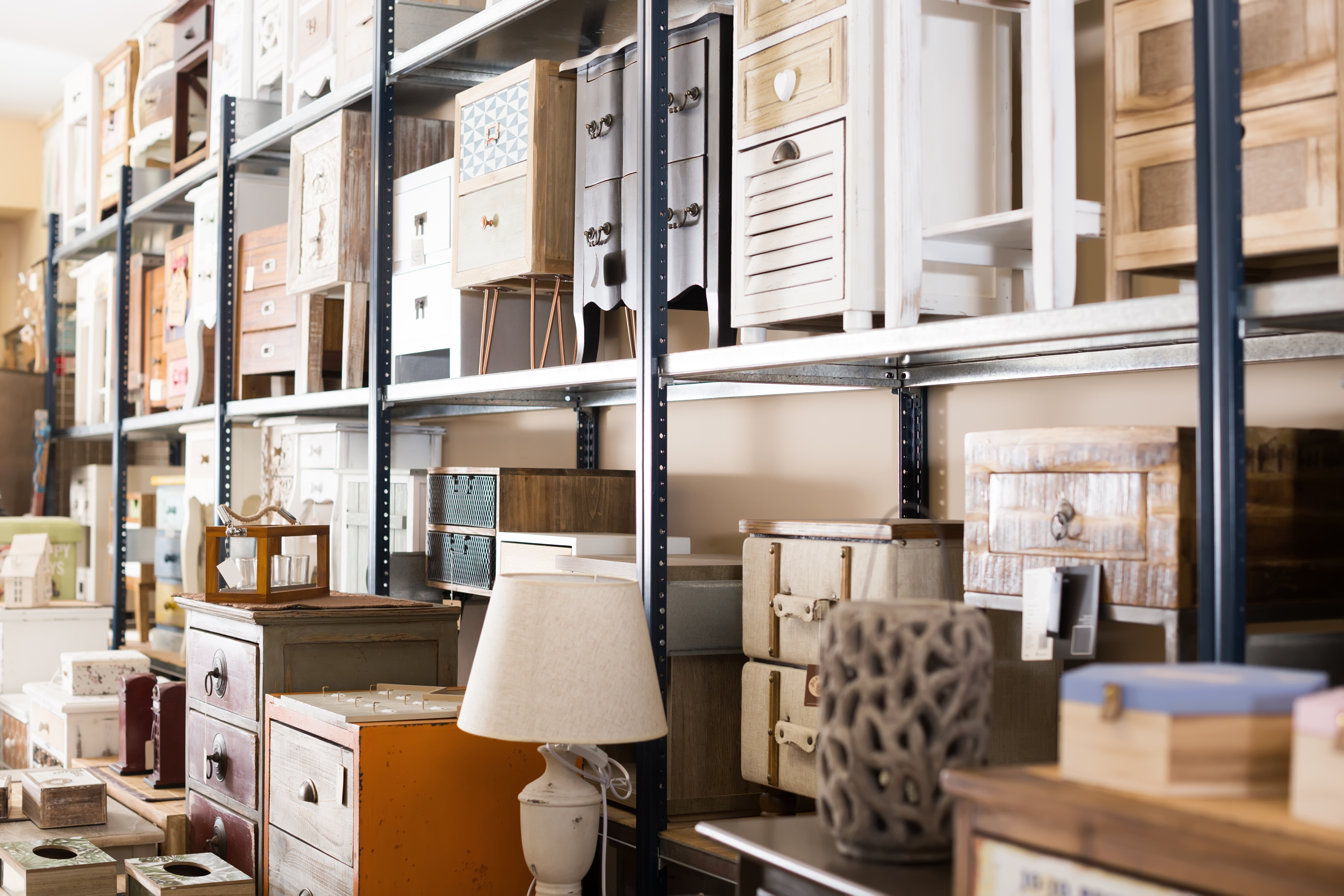 Furniture shop with exclusive furniture for interior