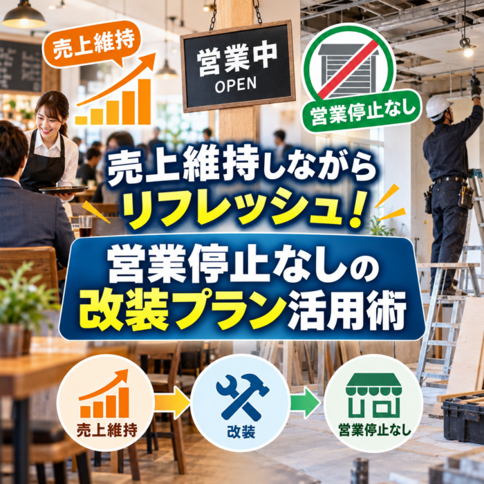 売上維持しながらリフレッシュ！営業停止なしの改装プラン活用術